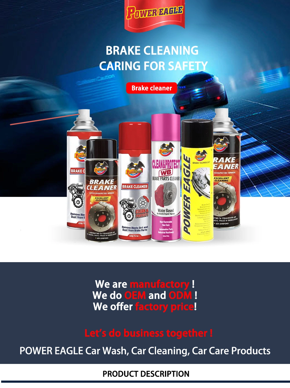 Safety Body Cleaning Products for Car Care Brake Buster Wheel Cleaner